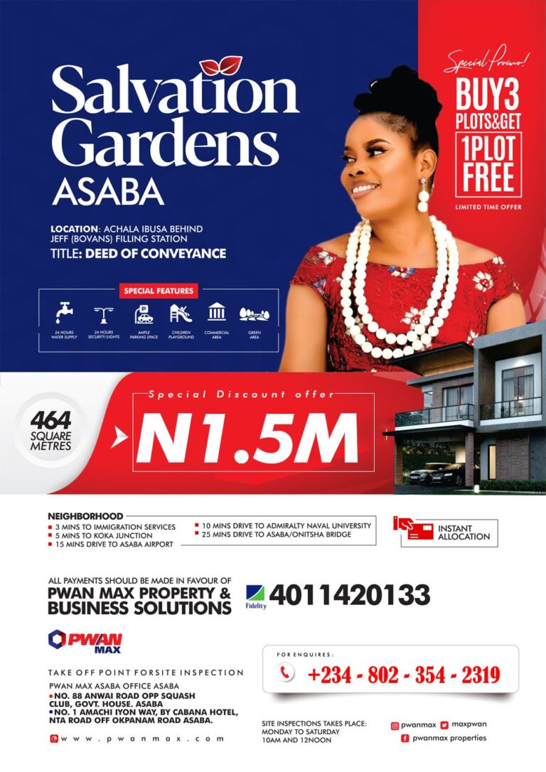 Salvation Gardens Estate Land at Achalla Ibusa, Delta State
